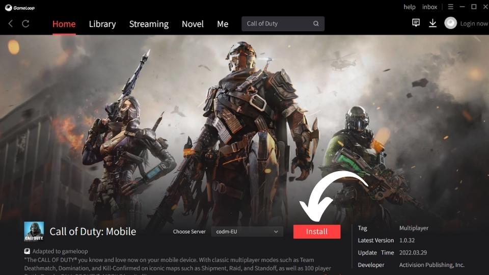 how to install call of duty mobile in gameloop