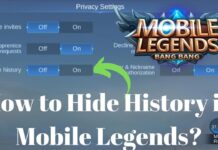 how to hide history in mobile legends